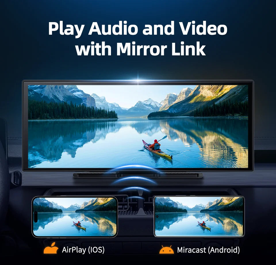 Imagebon W70 11.4" 8 Core Android 14 6+128G CarPlay & Android Auto Dash Cam GPS WiFi Google Play Youtube Netflix OTA Upgrade DVR