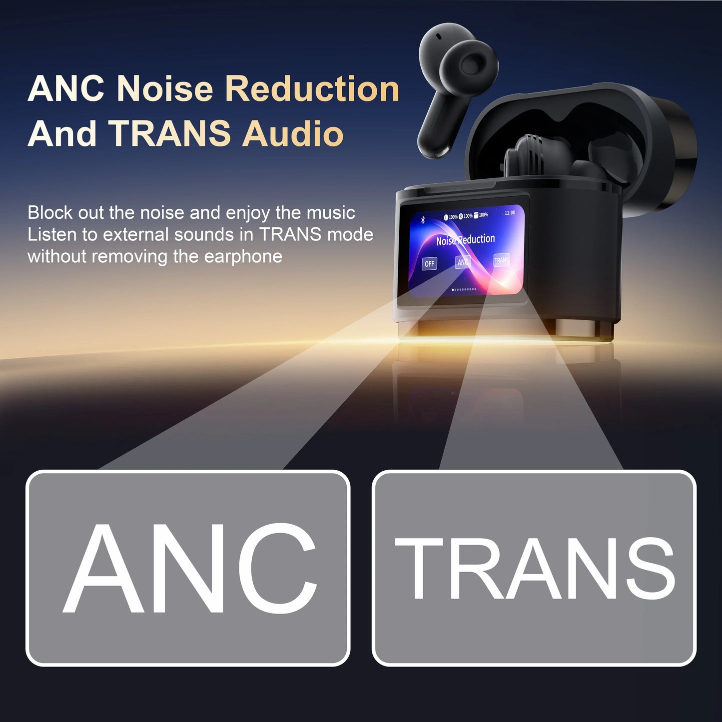Original Xiaomi Wireless Bluetooth Earphones BD2 ANC Noise Reduction ENC Digital Display Screen with Different Sound Quality Ear