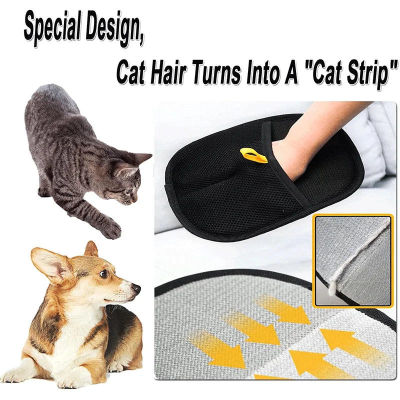 Efficient Pet Hair Cleaning Gloves Static Dedusting Brush Pet Hair Remover For Dog Cat Grooming Removes Hair From Sofa Carpet