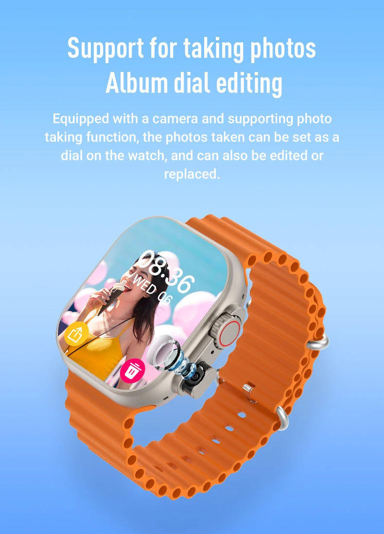 New 4G SIM Card and Camera Video Call SmartWatch Whatsapp Notification AMOLED Screen Custom Dial Support TWS Earphone Connection