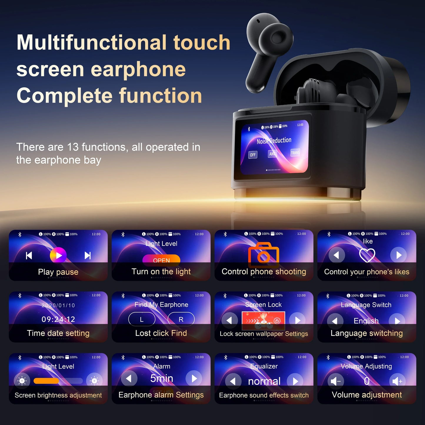 Original Xiaomi Wireless Bluetooth Earphones BD2 ANC Noise Reduction ENC Digital Display Screen with Different Sound Quality Ear
